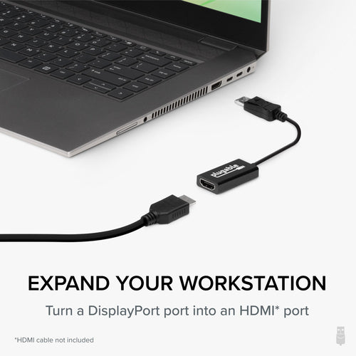 Video Cable Adapter Plugable Technologies DP-HDMI 4K 60Hz DisplayPort to HDMI