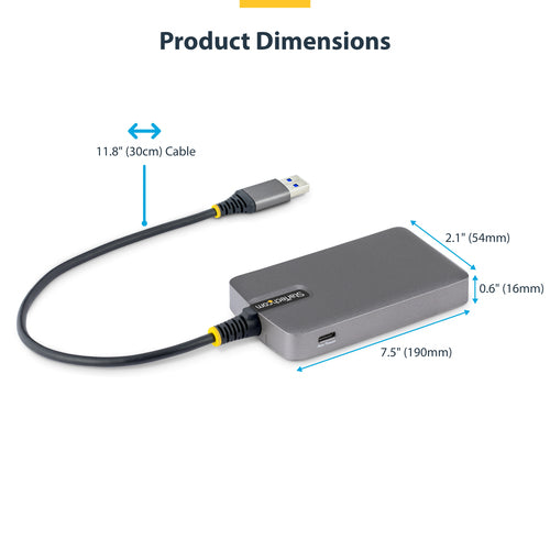 4-Port USB-A Hub 5Gbps Portable USB 3.2 Desktop Laptop