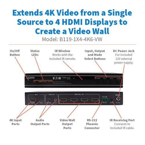 Tripp Lite B119-1X4-4K6-VW video wall processor