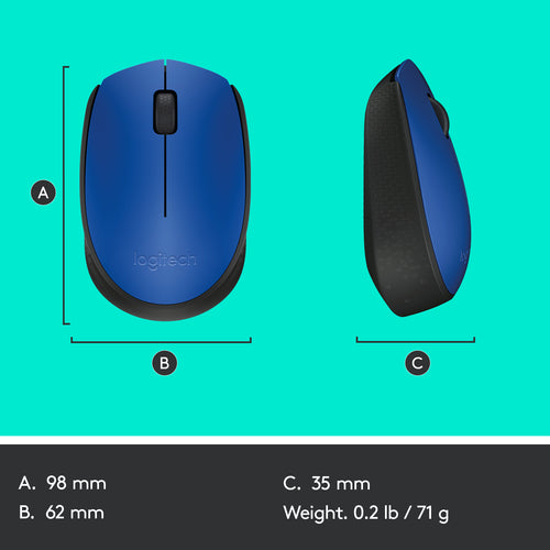 Mouse Logitech M170 Wireless Optical 1000 DPI Ambidextrous - 910-004640