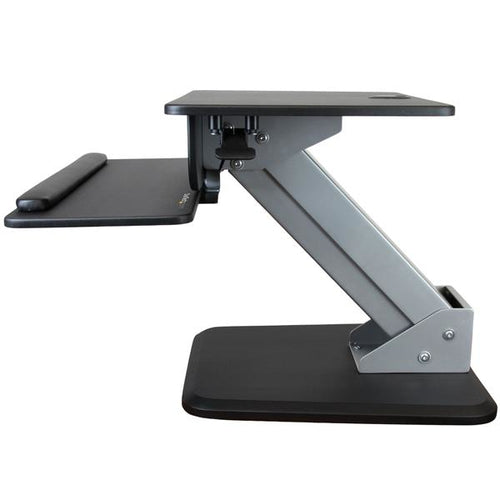 StarTech.com ARMSTS Sit-to-Stand Multimedia Cart - 30" Black & Silver Workstation