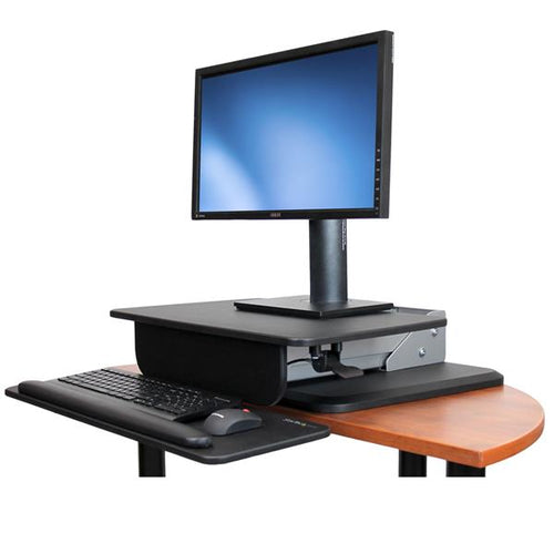 StarTech.com ARMSTS Sit-to-Stand Multimedia Cart - 30" Black & Silver Workstation