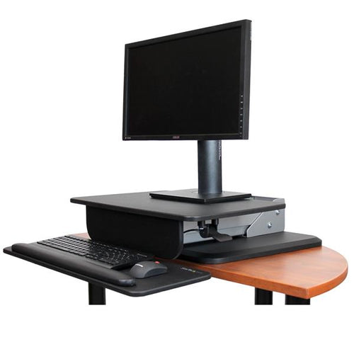 StarTech.com ARMSTS Sit-to-Stand Multimedia Cart - 30" Black & Silver Workstation