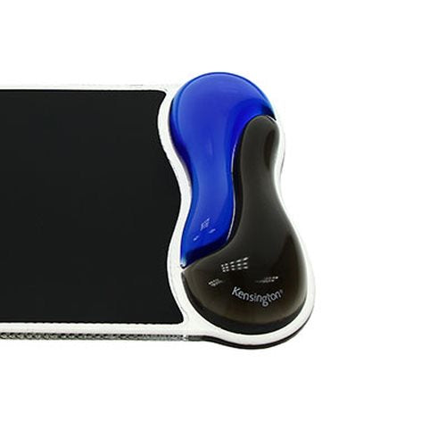 Kensington Gel Mouse Pad with Wrist Rest Black and Blue Monochromatic Design
