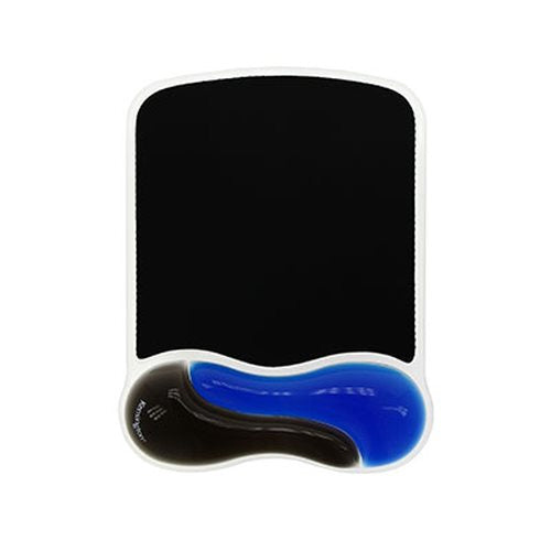 Kensington Gel Mouse Pad with Wrist Rest Black and Blue Monochromatic Design
