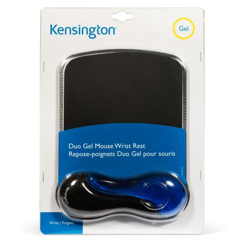 Kensington Gel Mouse Pad with Wrist Rest Black and Blue Monochromatic Design