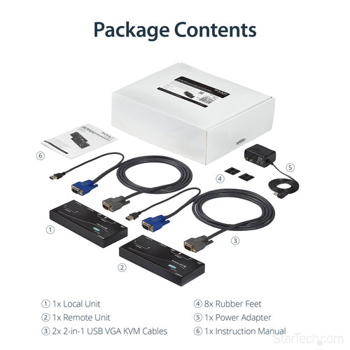 USB VGA KVM Console Extender over CAT5 UTP 500 ft 1024x768