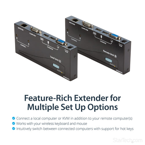 USB VGA KVM Console Extender over CAT5 UTP 500 ft 1024x768