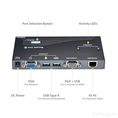 USB VGA KVM Console Extender over CAT5 UTP 500 ft 1024x768