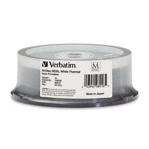 Verbatim M-DISC BDXL 100GB - 25 Pack Blu-ray Discs for Long-term Storage