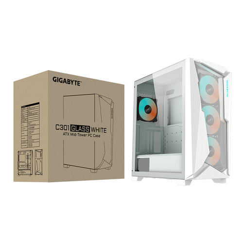GIGABYTE C301 GLASS WHITE computer case