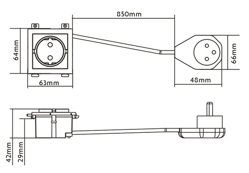 Vision TC3 PWREU socket-outlet
