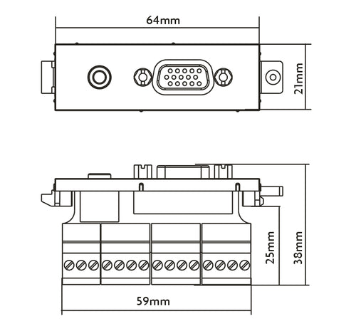Socket Outlet Vision TC3 VGAF3.5MM VGA + 3.5mm White 64mm - TC3 VGAF3.5MM