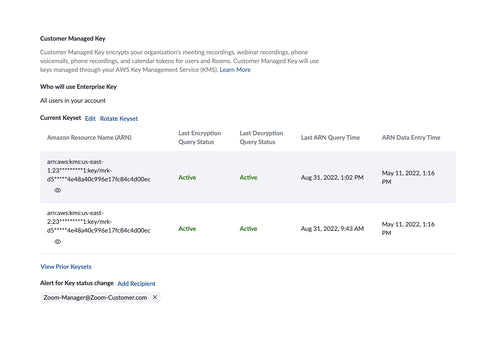 Zoom Customer Managed Key