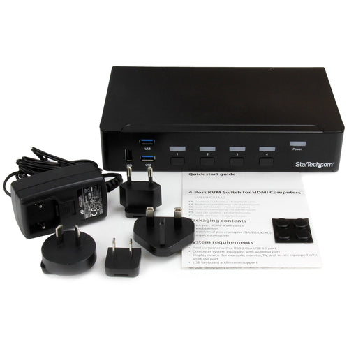 KVM Switch StarTech.com SV431HDU3A2 4-Port HDMI USB 3.0 1080p Rack Mount - SV431HDU3A2