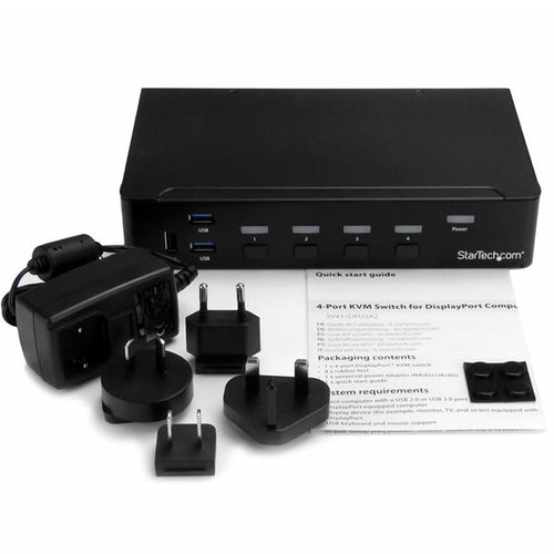 KVM Switch StarTech.com SV431DPU3A2 4-Port DisplayPort USB 3.0 4K 30Hz Rack Mount - SV431DPU3A2