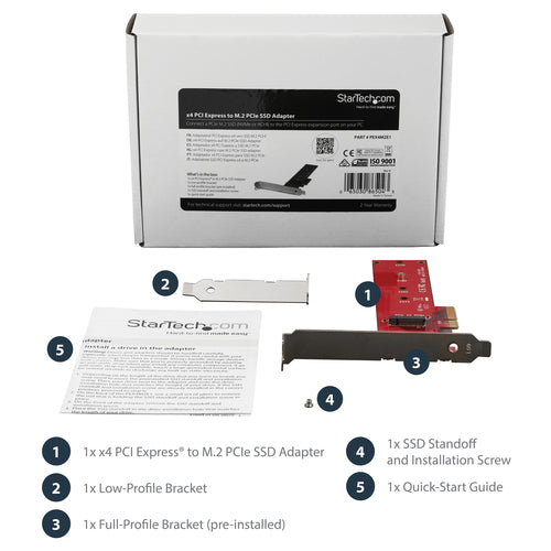 PCI Express 3.0 to M.2 PCIe NVMe SSD Adapter 8 Gbit/s Full-height Low-profile