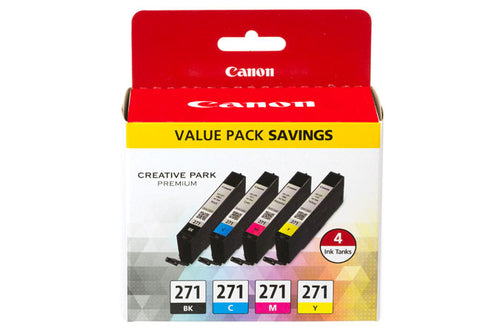 Canon CLI-271 Ink Cartridge Multi Pack - Black, Cyan, Magenta, Yellow | High-Quality Ink for Professional Printing