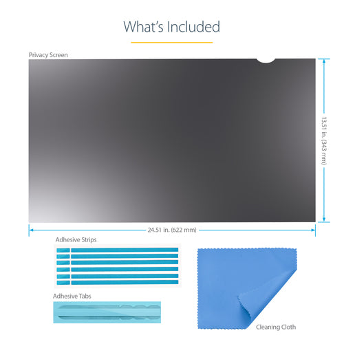 28-Inch StarTech.com Privacy Filter Anti-Glare 51% Blue Light Reduction