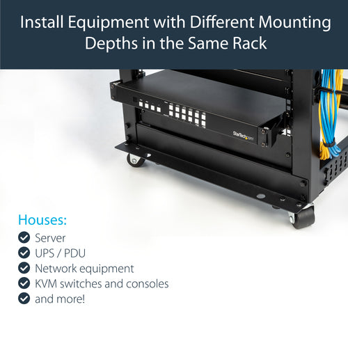 Rack Depth Adapter Kit StarTech.com 1U Rail 2 Adapters Black
