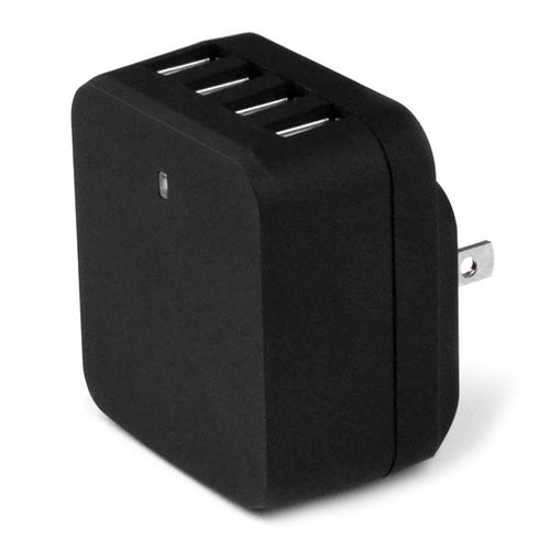 4-Port USB Charger International Travel 34W 6.8A AC Black