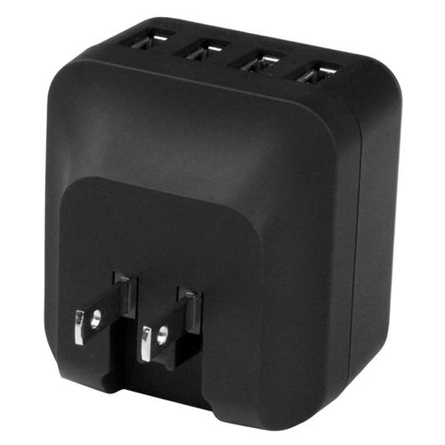 4-Port USB Charger International Travel 34W 6.8A AC Black