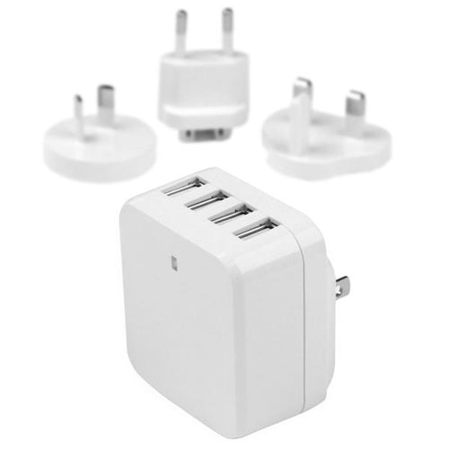 USB Wall Charger StarTech 4-Port 34W 6.8A International Travel Adapter