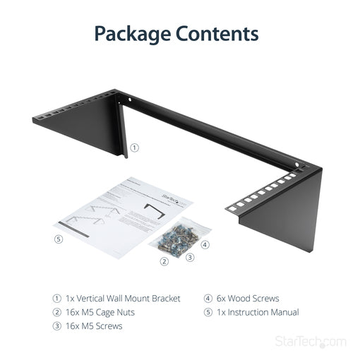 4U Wall Mount Steel Rack Bracket for 19-Inch Equipment | StarTech.com