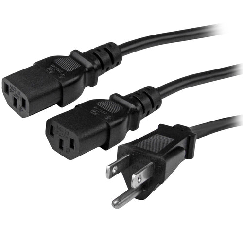 Power Cable StarTech PXT101Y10 10ft NEMA 5-15P 2x IEC 320 C13