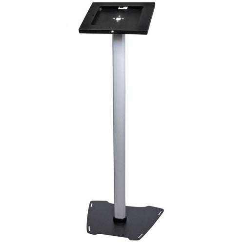 Multimedia Tablet Floor Stand Secure Anti-Theft Aluminium Steel Black Silver 9.7 inch
