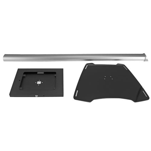Multimedia Tablet Floor Stand Secure Anti-Theft Aluminium Steel Black Silver 9.7 inch