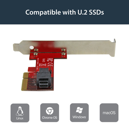 Adapter Card StarTech PCIe to SFF-8643 NVMe U.2 SSD Full-height Low-profile