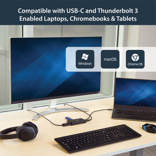USB-C Travel Docking Station StarTech.com Multiport Adapter 4K HDMI 60W Power Delivery