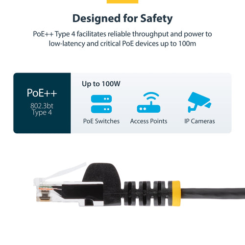 Ethernet Cable StarTech.com N6PAT5YLS 5ft Slim CAT6 100W PoE Yellow