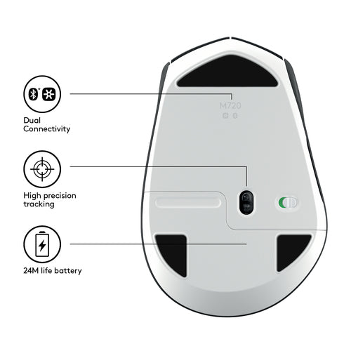 Mouse Logitech M720 Triathlon Optical 1000 DPI RF Wireless + Bluetooth Right-hand - 910-004791