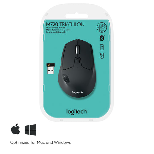 Mouse Logitech M720 Triathlon Optical 1000 DPI RF Wireless + Bluetooth Right-hand - 910-004791