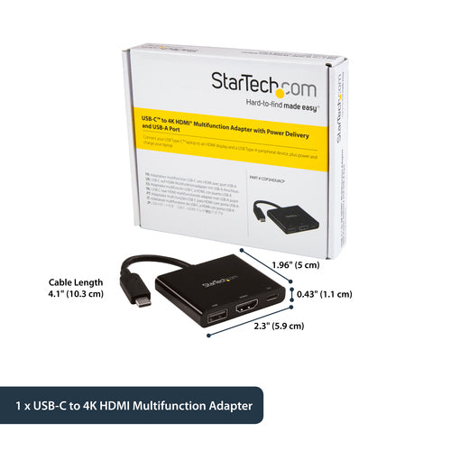 USB-C Multiport Adapter HDMI 60W Power Delivery Black 4096x2160