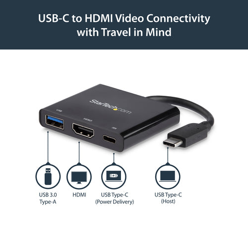 USB-C Multiport Adapter HDMI 60W Power Delivery Black 4096x2160