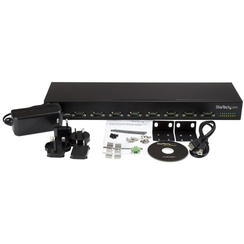 8-Port USB-to-Serial Adapter Hub USB 2.0 StarTech.com Black Aluminium