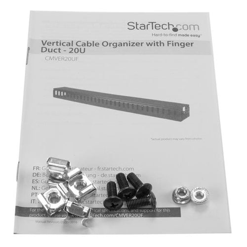 Vertical Cable Organizer StarTech CMVER20UF 3 ft Plastic Steel 0U Rack Accessory