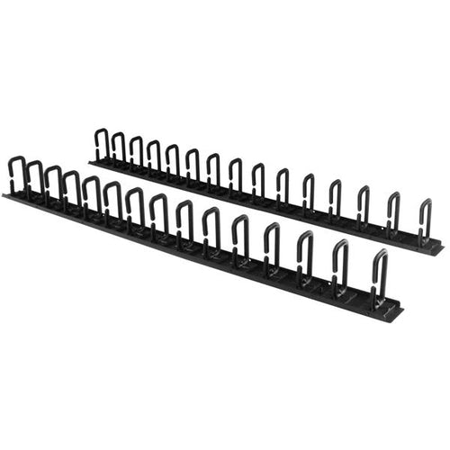 Vertical Cable Organizer with D-Ring Hooks 6 ft Steel Black - StarTech.com