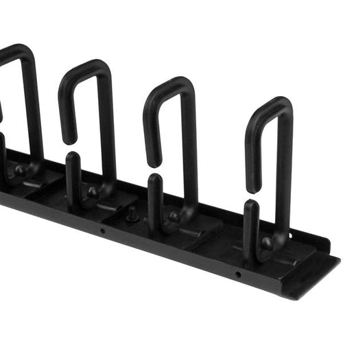 Vertical Cable Organizer with D-Ring Hooks 6 ft Steel Black - StarTech.com