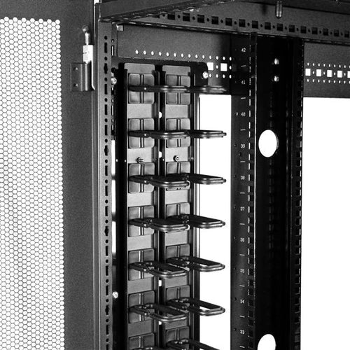 Vertical Cable Organizer with D-Ring Hooks 6 ft Steel Black - StarTech.com