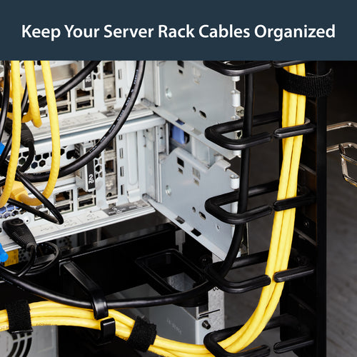 Vertical Cable Organizer with D-Ring Hooks 6 ft Steel Black - StarTech.com