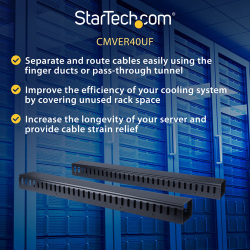Cable Organizer StarTech.com Vertical 6ft Rack Plastic Steel