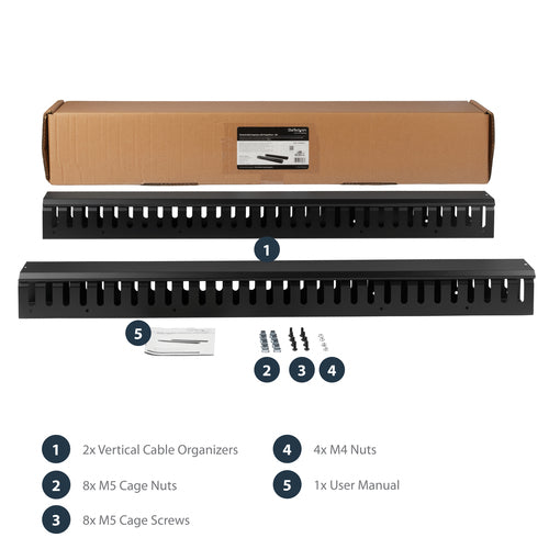 Cable Organizer StarTech.com Vertical 6ft Rack Plastic Steel
