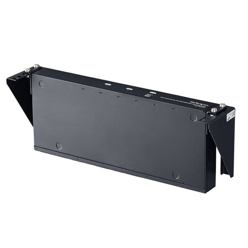 2U Steel Vertical Wall Mount Rack Cabinet 19in 56.7kg Capacity Black