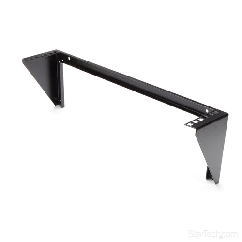 2U Steel Vertical Wall Mount Rack Cabinet 19in 56.7kg Capacity Black