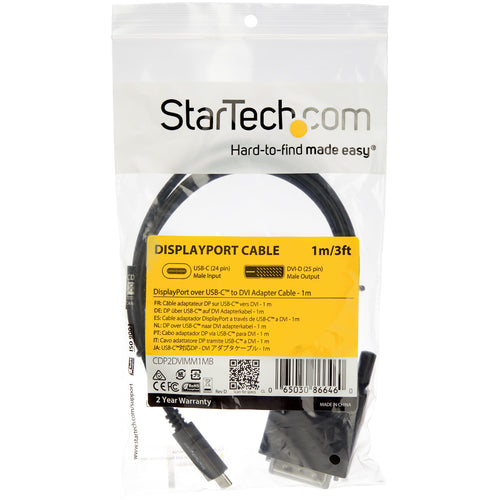 Video Cable Adapter StarTech.com USB-C to DVI-D 1920x1200 3.3 ft Male to Male
