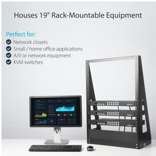 2-Post Rack Cabinet StarTech.com 16U Heavy-Duty 160kg Black